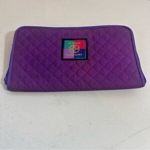 💥5/$25 Vintage dead‎ stock new purple quilted wallet